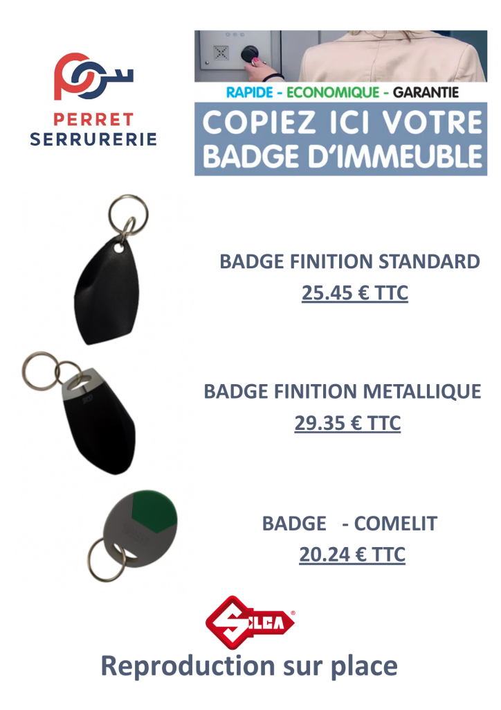 affiche tarif badges